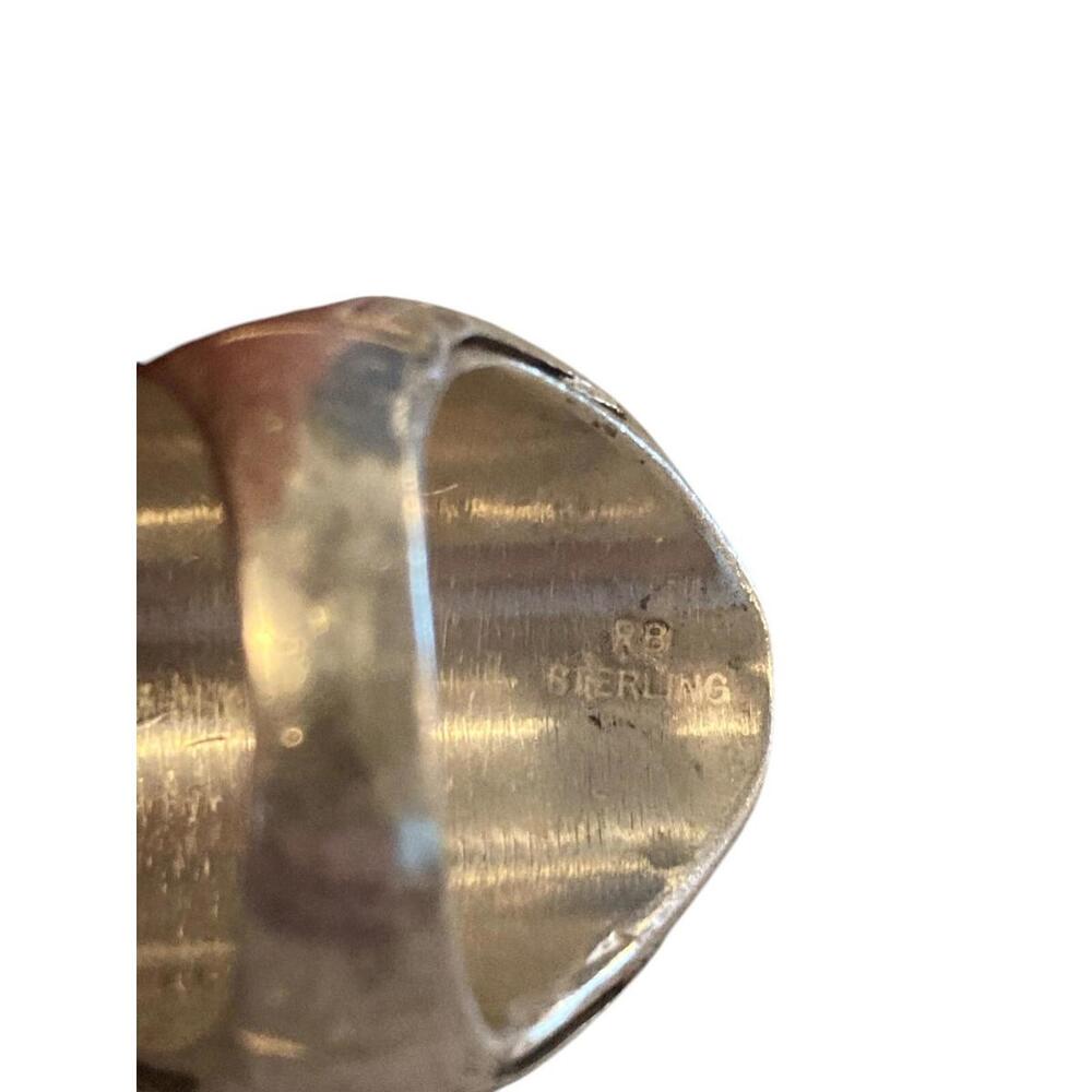 Native American Navajo Richard Begay Sterling Silver Turquoise Ring 10.25 - Picture 8 of 14